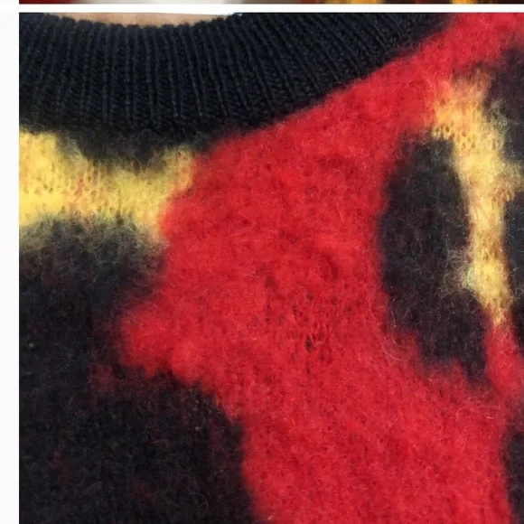 NWOT Urban Outfitters Wool Brushed Red, Multi Leopard Fuzzy Sweater, New - Picture 11 of 11